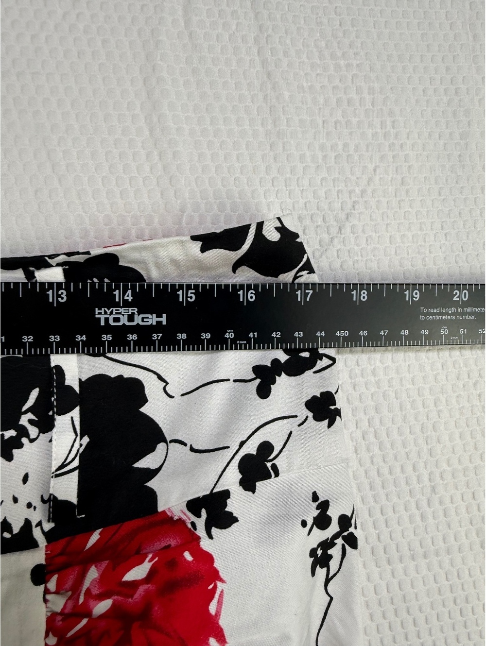 Kate Kasin Floral Pencil Skirt XL Red Black White Ruched Stretch Roses Floral - Picture 6 of 6